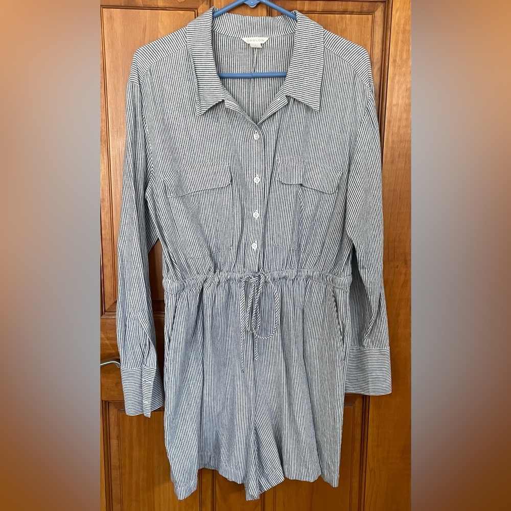 Caslon Navy and White Striped Romper
